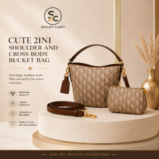 CUTE 2IN1 SHOULDER AND CROSS BODY BUCKET BAG