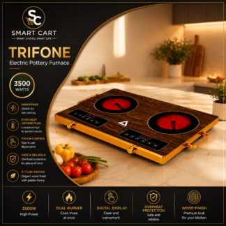 TRIFONE INFRARED INDUCTION LOW POWER CONSUMPTION COOKER DOUBLE FACE BURNER 3500WATT