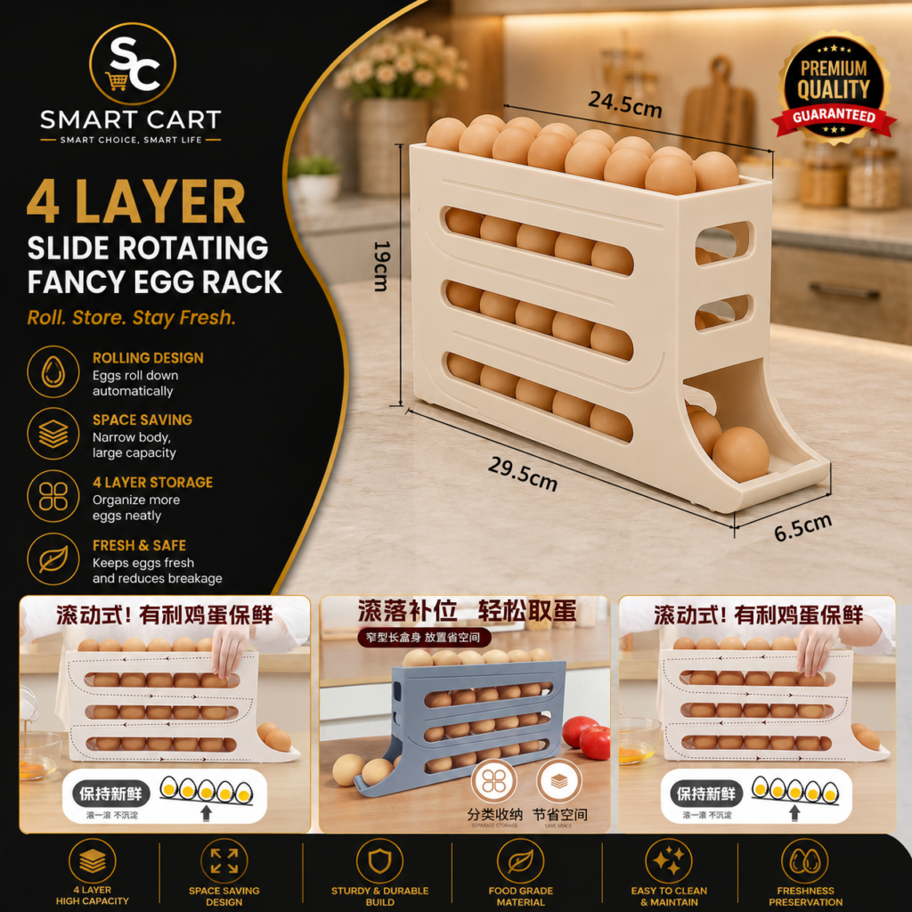 4 LAYER SLIDE ROTATING FANCY EGG RACK