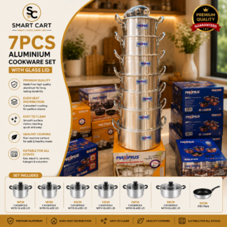 MAXIMUS QUALITY POLISHED ALUMINUM POT SET SIZE 16,18,20,22,24,26&28CM