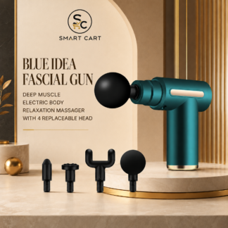 BLUE IDEA FASCIAL GUN DEEP MUSCLE ELECTRIC BODY RELAXATION MASSAGER WITH 4 REPLACEABLE HEAD