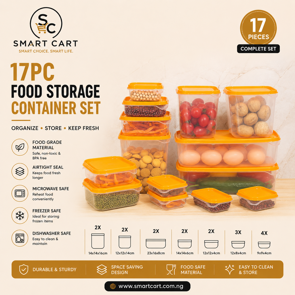 17PC FOOD STORAGE CONTAINER