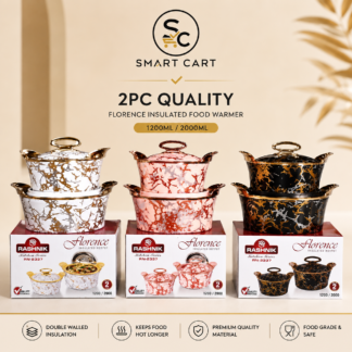 2PC QUALITY 1200/2000ML FLORENCE INSULATED FOOD WARMER