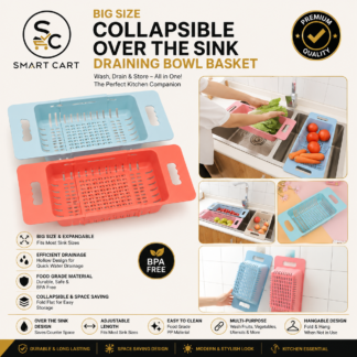 BIG SIZE COLLAPSIBLE OVER THE SINK DRAINING  BOWL BASKET