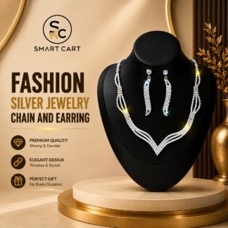 FASHION SILVER JEWELRY CHAIN AND EARRING
