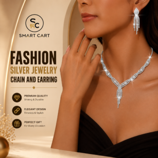 FASHION SILVER JEWELRY CHAIN AND EARRING