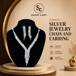 FASHION SILVER JEWELRY CHAIN AND EARRING