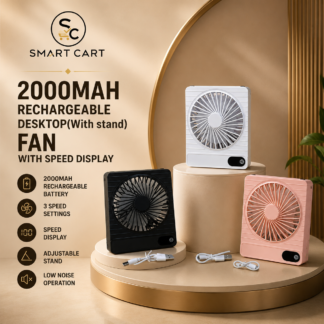 2000MAH RECHARGEABLE DESKTOP(With stand) FAN WITH SPEED DISPLAY
