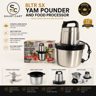 8LTR SX YAM POUNDER AND FOOD PROCESSOR