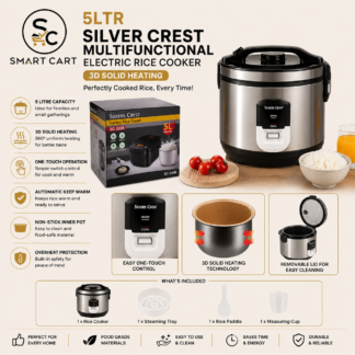 5LTR SILVER CREST MULTIFUNCTIONAL ELECTRIC RICE COOKER(3D SOLID HEATING)