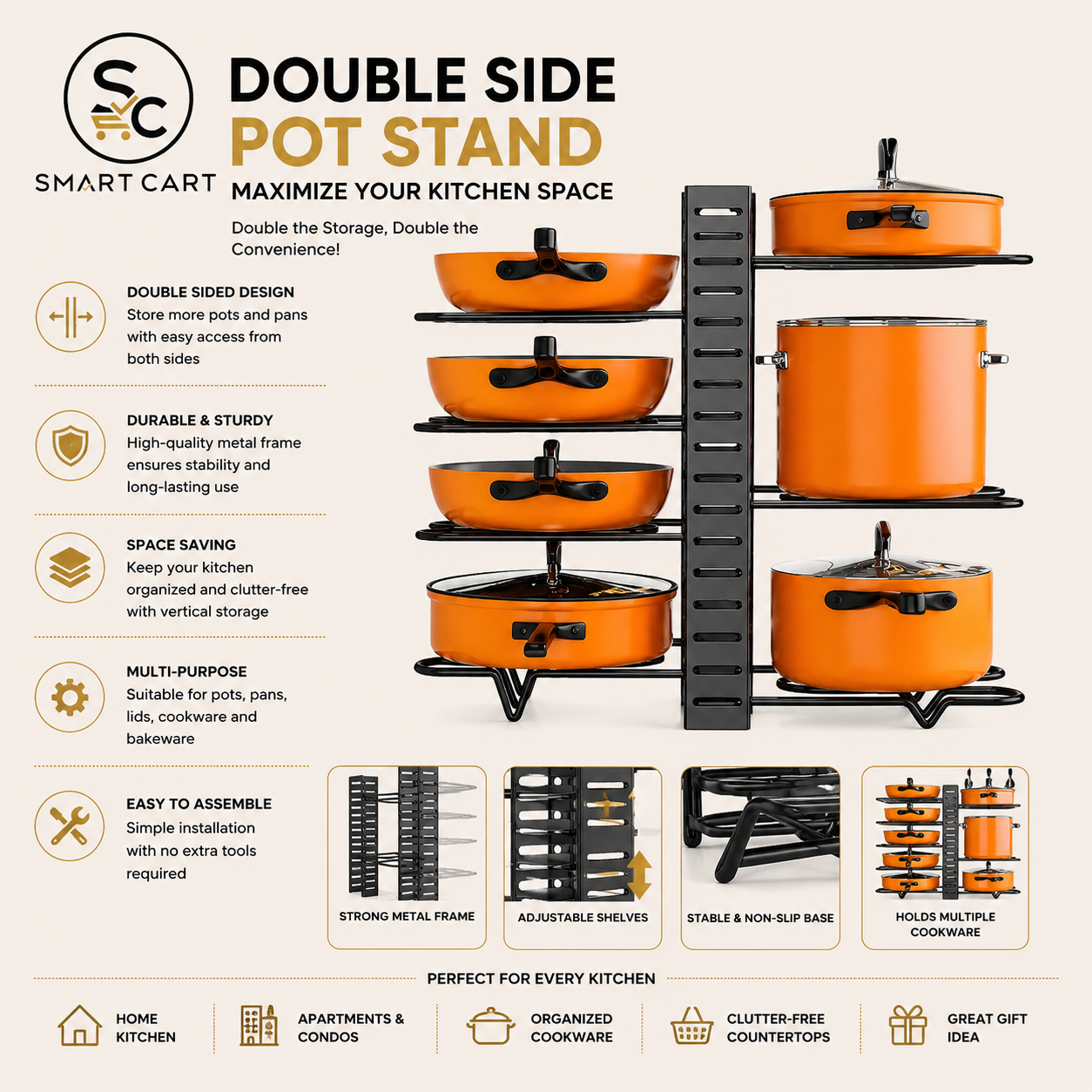DOUBLE SIDE POT STAND