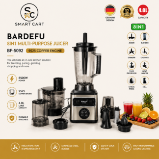 8IN1 5092 Bardefu 9525 Copper Engine – 9500W Multifunctional Double Cup Blender (Strongest Motor)