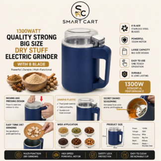 300WATT QUALITY STRONG BIG SIZE DRY STUFF ELECTRIC GRINDER WITH 8 BLADE
