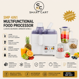 SMP 4IN1 MULTIFUNCTIONAL FOOD PROCESSOR (JUICER, BLENDER, GRINDER & MILL)