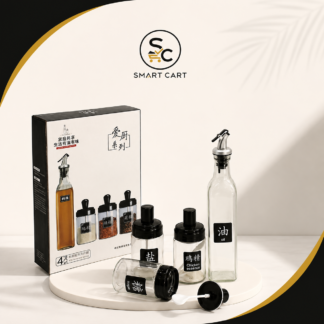 4pc Spice Bottle with Spoon and Oil Dispenser Bottle Kitchen Set