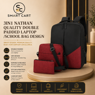 3 IN1 NATHAN QUALITY DOUBLE PADDED LAPTOP /SCHOOL BAG DESIGN
