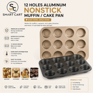 12 HOLES ALUMINUM NONSTICK MUFFIN/CAKE PAN