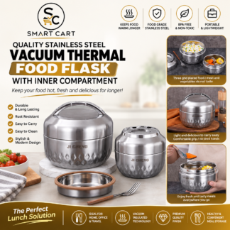 HANDHELD JU CHENG STAINLESS FOOD FLASK WITH INNER PLATE