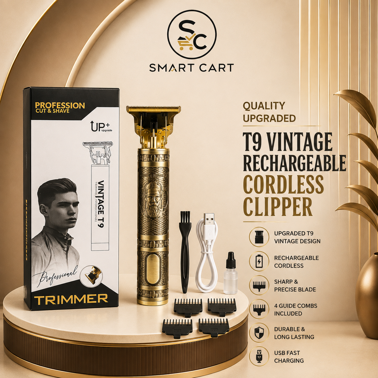 QUALITY UPGRADED T9 VINTAGE RECHARGEABLE CORDLESS CLIPPER (upgraded version)