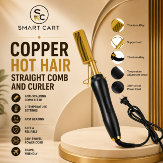 COPPER HOT HAIR STRAIGHT COMB AND CURLER