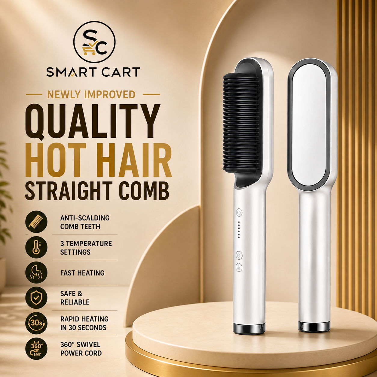 NEWLY IMPROVED QUALITY HOT HAIR STRAIGHT COMB