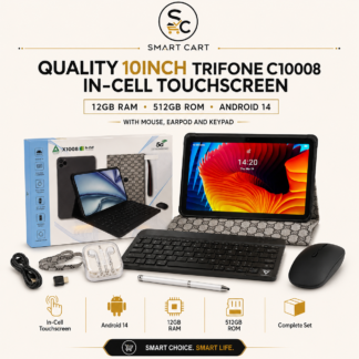 QUALITY 10INCH TRIFONE C10008 IN-CELL TOUCHSCREEN 12GB RAM 512GB ROM ANDROID 14 TABLET WITH MOUSE,EARPOD AND KEYPAD