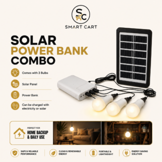 SOLAR POWER BANK COMBO Comes with 3 bulb Solar panel Power Bank Can be charged with electricity or solar