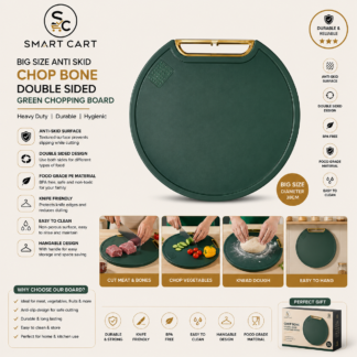 BIG SIZE ANTI SKID CHOP BONE DOUBLE SIDED GREEN CHOPPING BOARD