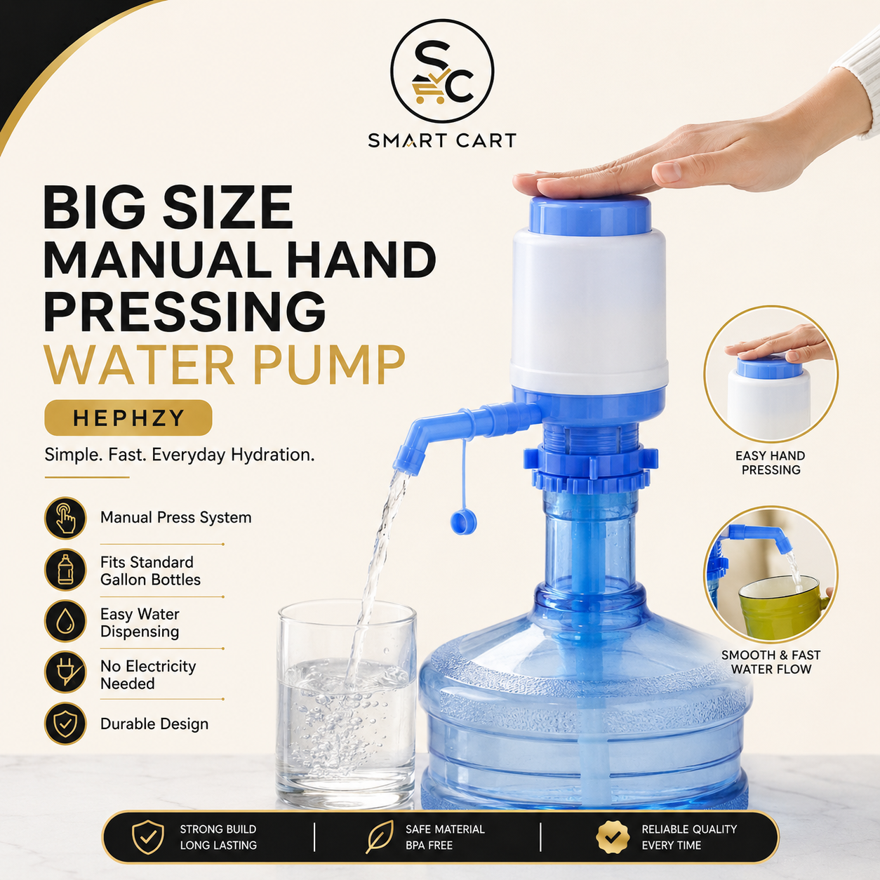 BIG SIZE MANUAL HAND PRESSING WATER PUMP(Hephzy)