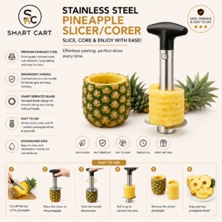 STAINLESS STEEL PINEAPPLE SLICER/CORER