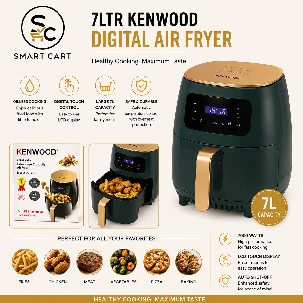 7LTR KENWOOD DIGITAL AIR FRYER