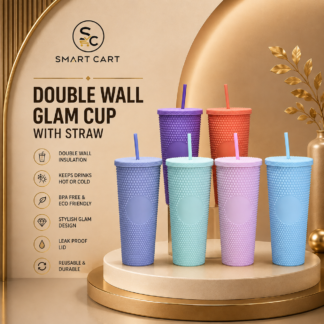 DOUBLE WALL GLAM CUP WITH STRAW