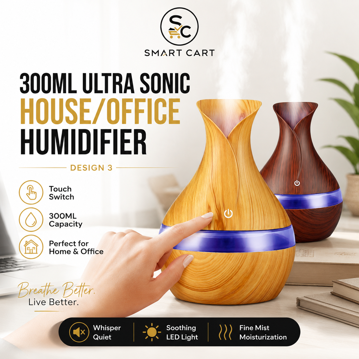 300ML ULTRA SONIC HOUSE/OFFICE HUMIDIFIER DESIGN 3