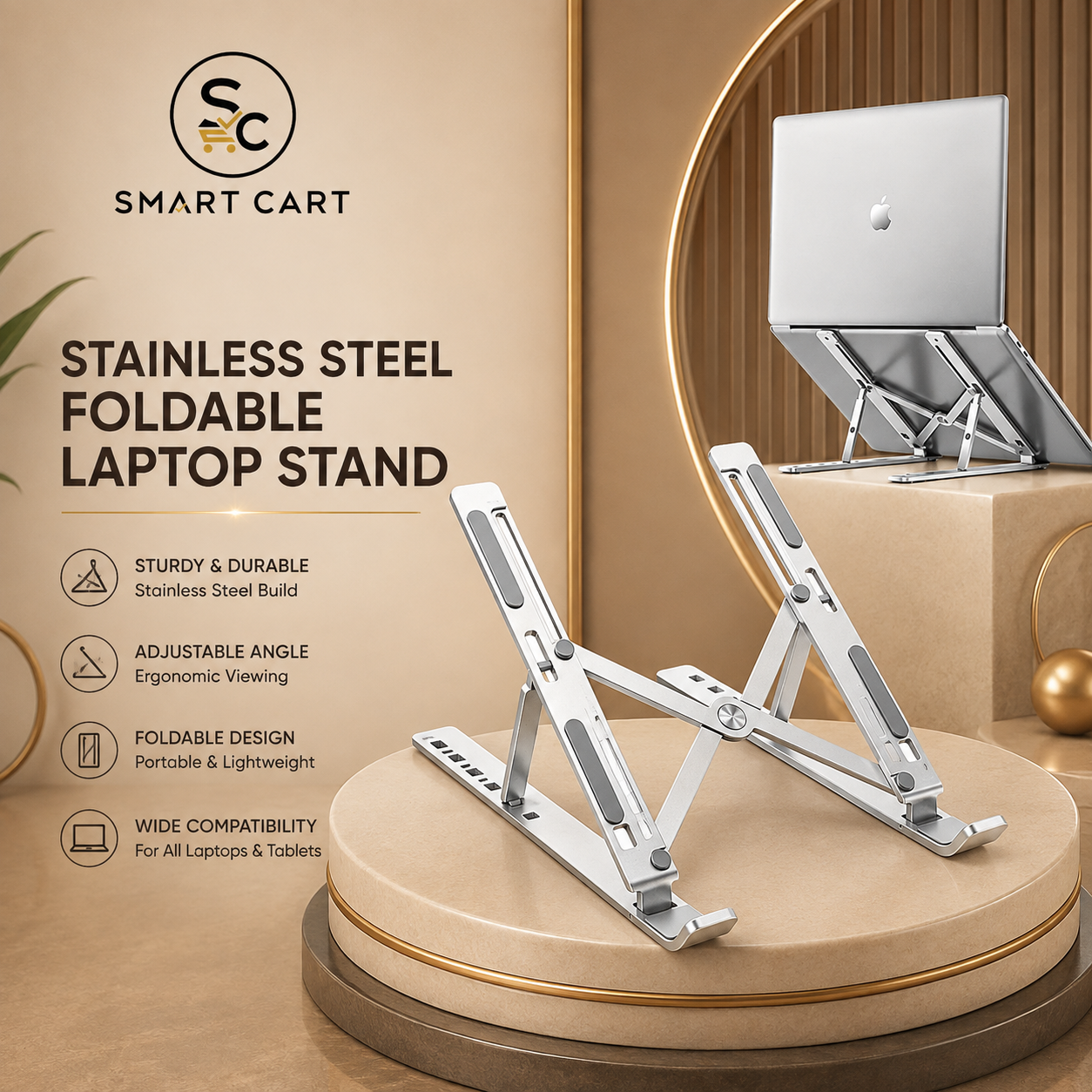 STAINLESS STEEL FOLDABLE LAPTOP STAND