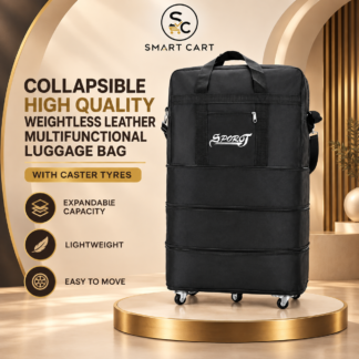 COLLAPSIBLE HIGH QUALITY WEIGHTLESS LEATHER MULTIFUNCTIONAL LUGGAGE BAG WITH TYRE