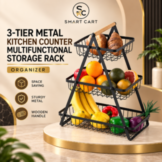 3 TIER METAL KITCHEN COUNTER MULTIFUNCTIONAL STORAGE RACK/ORGANIZER