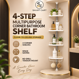 4 STEP MULTIPURPOSE CORNER BATHROOM SHELF