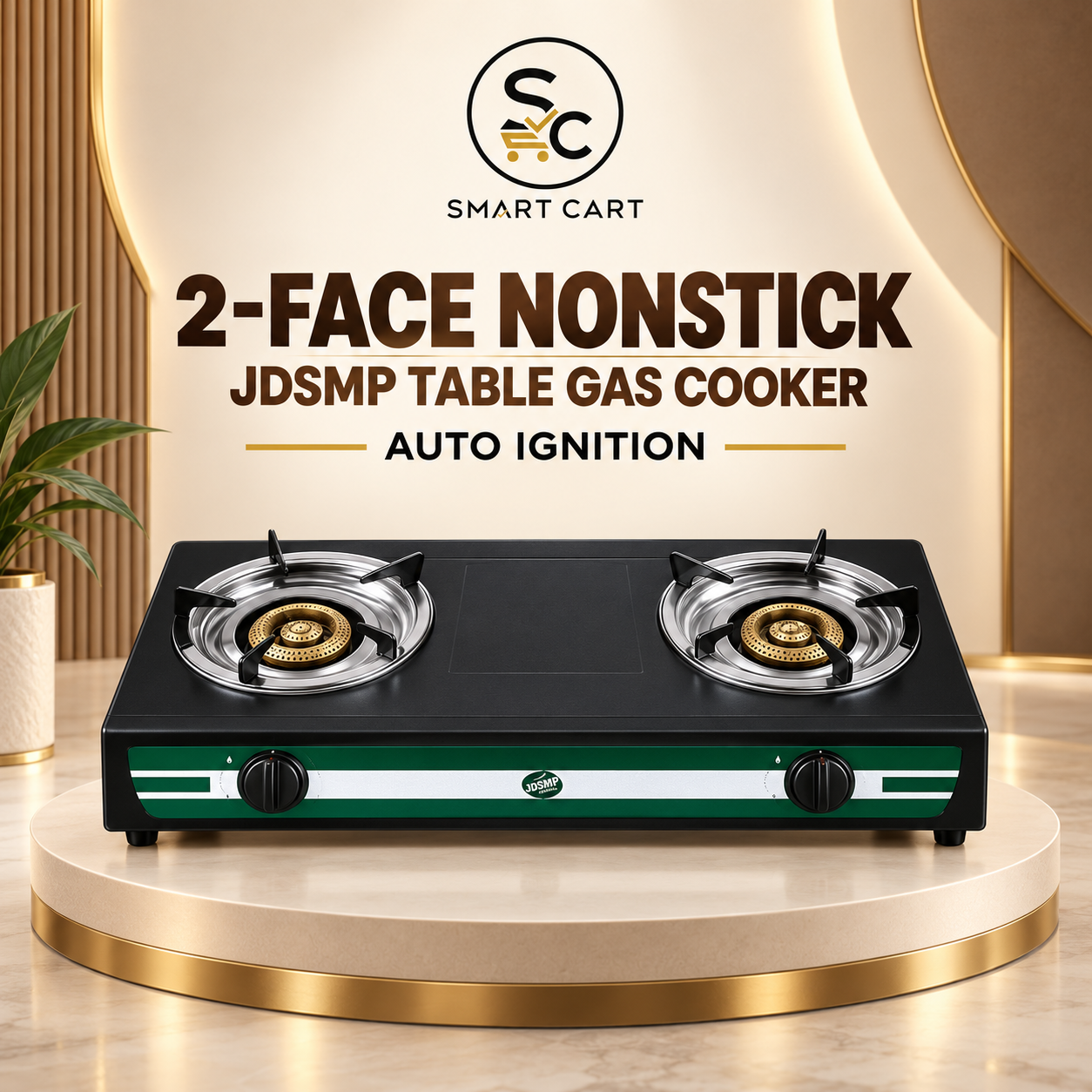 2 FACE NONSTICK JDSMP AUTO IGNITION TABLE GAS COOKER