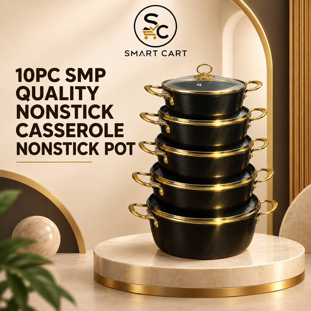 10PC SMP QUALITY NONSTICK CASSEROLE NONSTICK POT