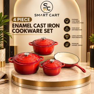 4 PIECE ENAMEL CAST IRON COOKWARE SET